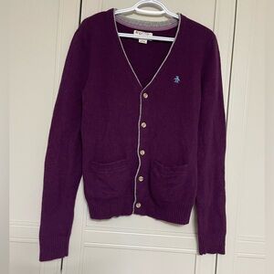 Original Y2K Penguin by Munsingwear 100% Lambswool Cardigan